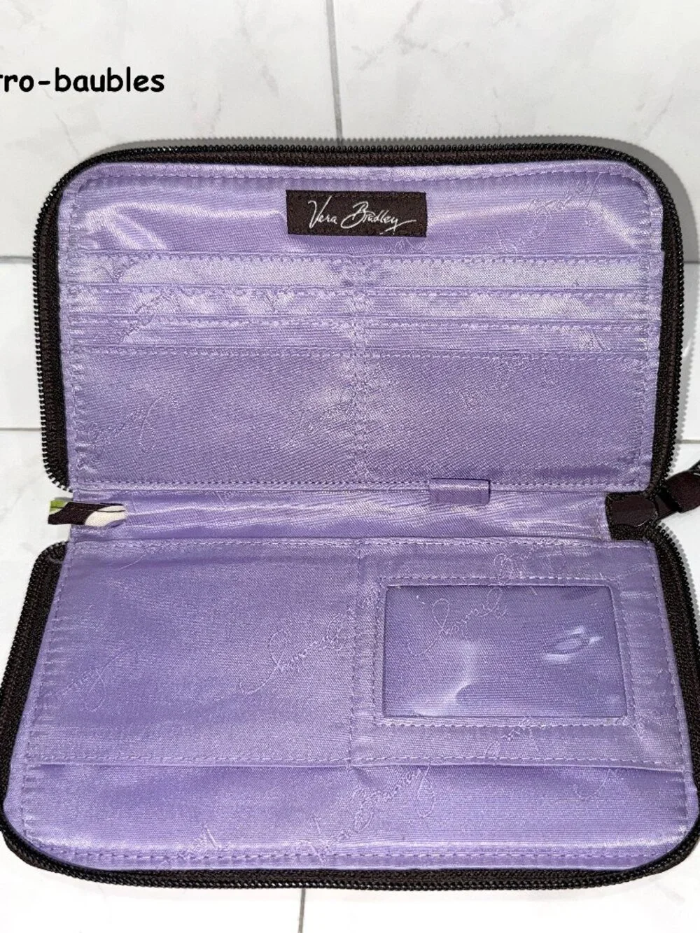 VERA BRADLEY Plum Petals Zip Around Wallet - MINT - Picture 4 of 8